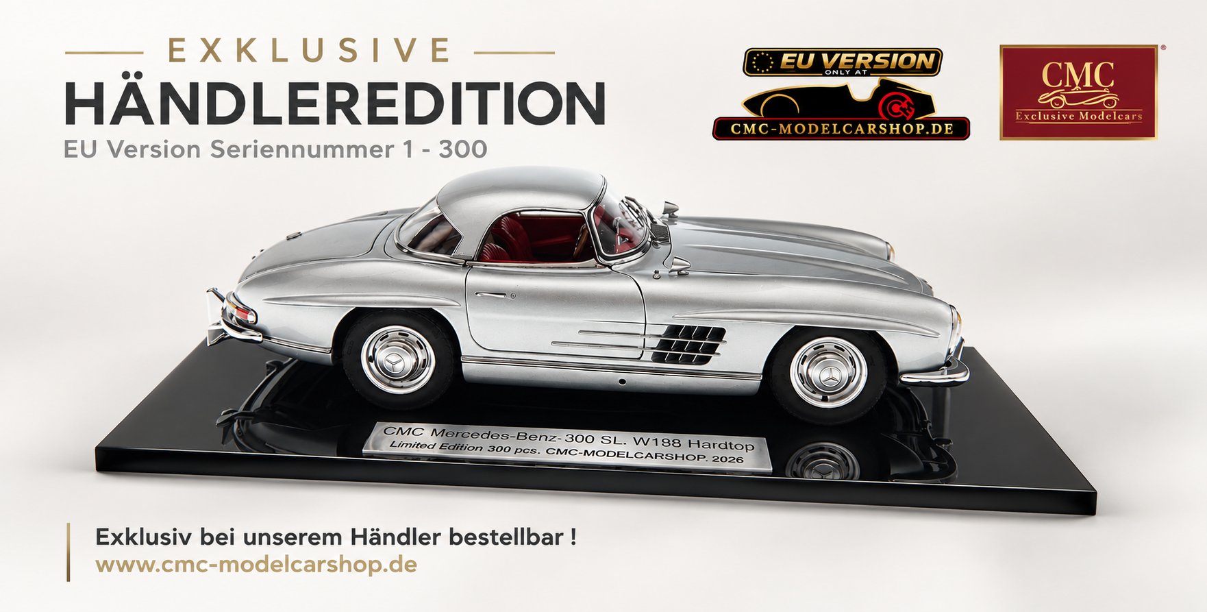 CMC Mercedes-Benz 300 SL, W198, Hardtop, silber